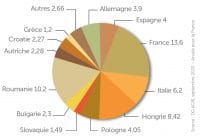 Production tonnes en europe 2020