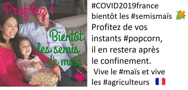 tweet de la campagne semis de maïs sur les popcorn du mercredi 8 avril