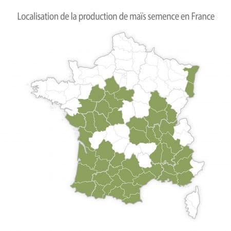 carte de france de la production de maïs semence