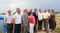 Éric Frétillère, Christiane Lambert lors de la visite organisée par la profession agricole (CAF eau*) avec Frédéric Veau en Côte d'Or